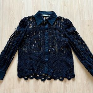 Zara black lace blouse. Size S